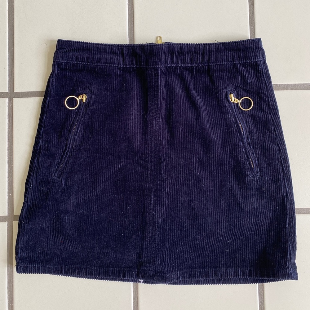 Navy Blue Forever 21 Corduroy Skirt